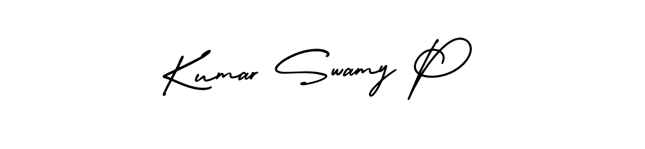 if you are searching for the best signature style for your name Kumar Swamy P. so please give up your signature search. here we have designed multiple signature styles  using AmerikaSignatureDemo-Regular. Kumar Swamy P signature style 3 images and pictures png